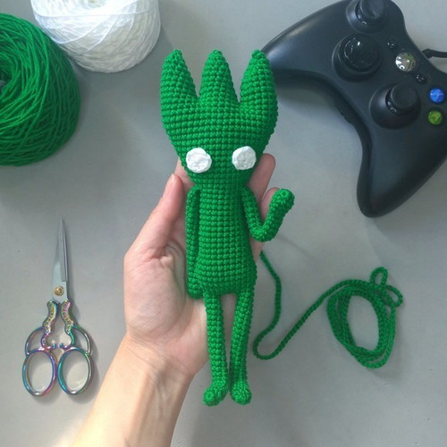 Yarny Do Jogo Unravel Two De Crochê Amigurumi Verde